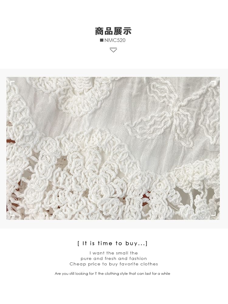 Lace V-Neck Blouse with Fringed High-Waist Pencil Skirt