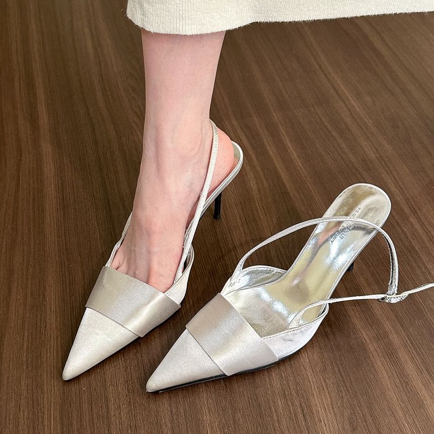 Stiletto Pointed Slingback Heel Sandals Toe