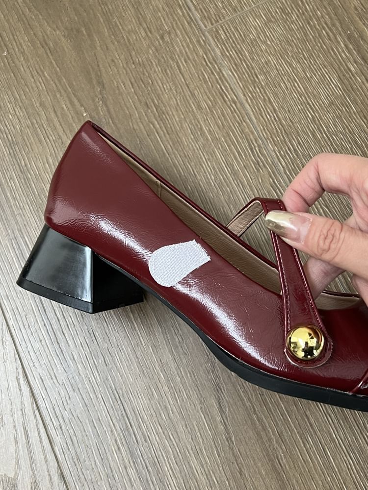 Mary Pointed Shoes Chunky Heel Toe Jane