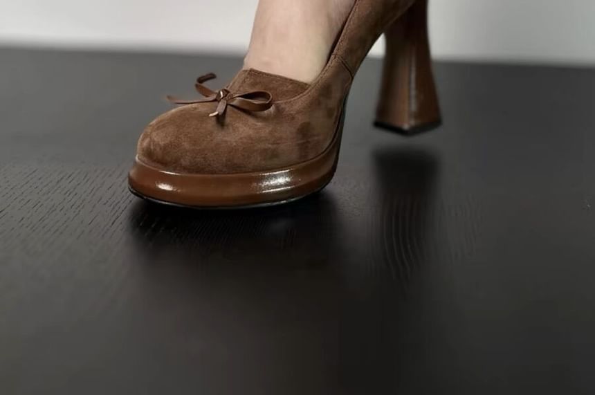 Bow Pumps Heel Chunky