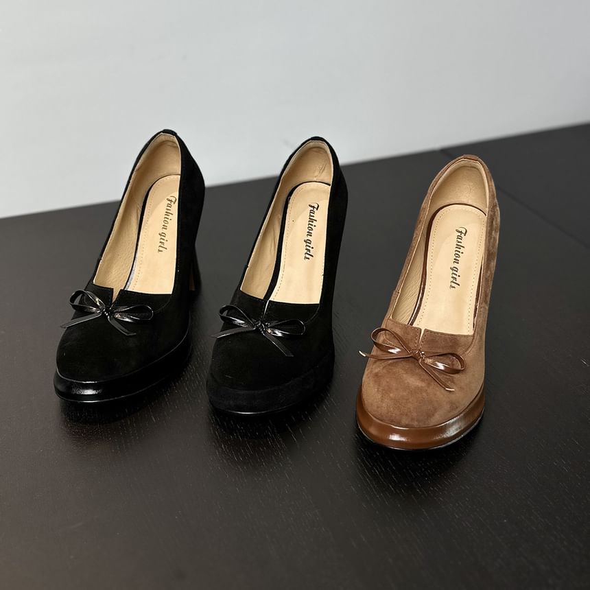 Bow Pumps Heel Chunky