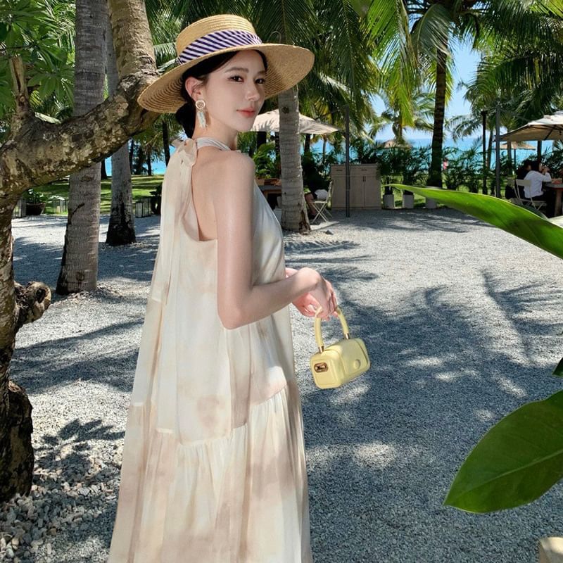 Dress A-Line Sleeveless Maxi Floral