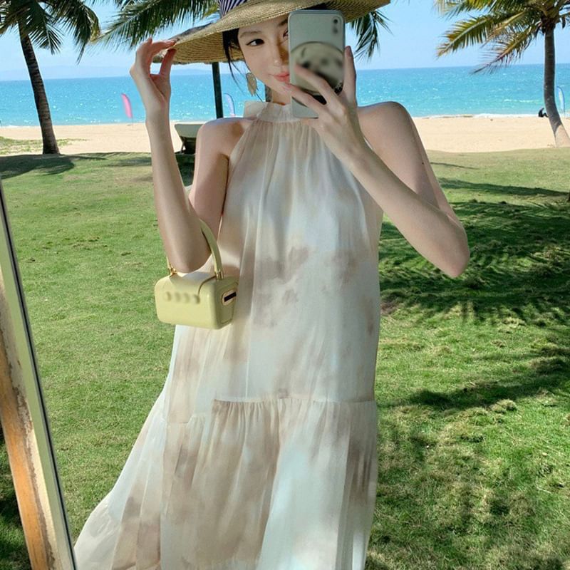 Dress A-Line Sleeveless Maxi Floral