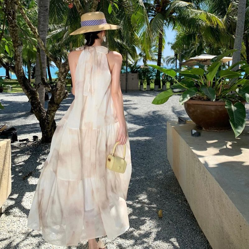 Dress A-Line Sleeveless Maxi Floral