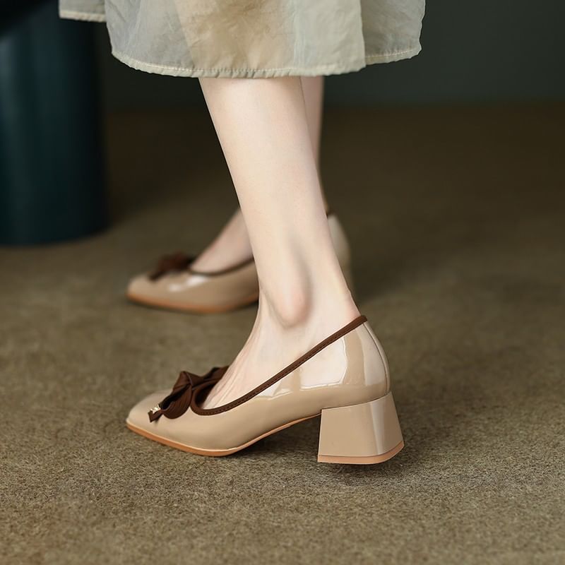 Heel Low Accent Pumps Ribbon