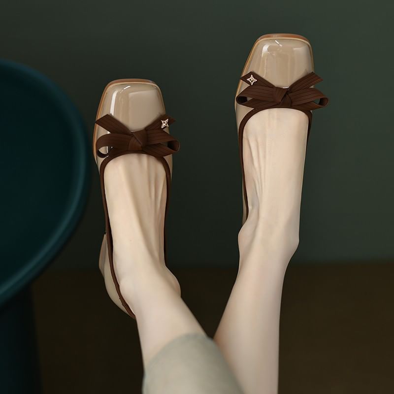 Heel Low Accent Pumps Ribbon