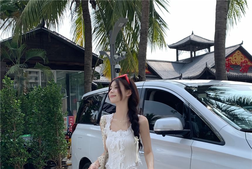 Tank / Trim Skirt Lace High Rise Plain Top A-Line Maxi