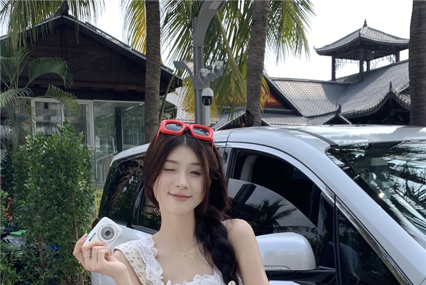 Tank / Trim Skirt Lace High Rise Plain Top A-Line Maxi