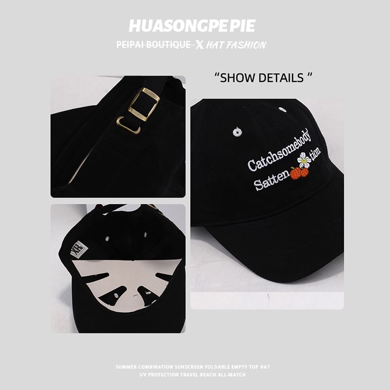 Cap Lettering Baseball Embroidered