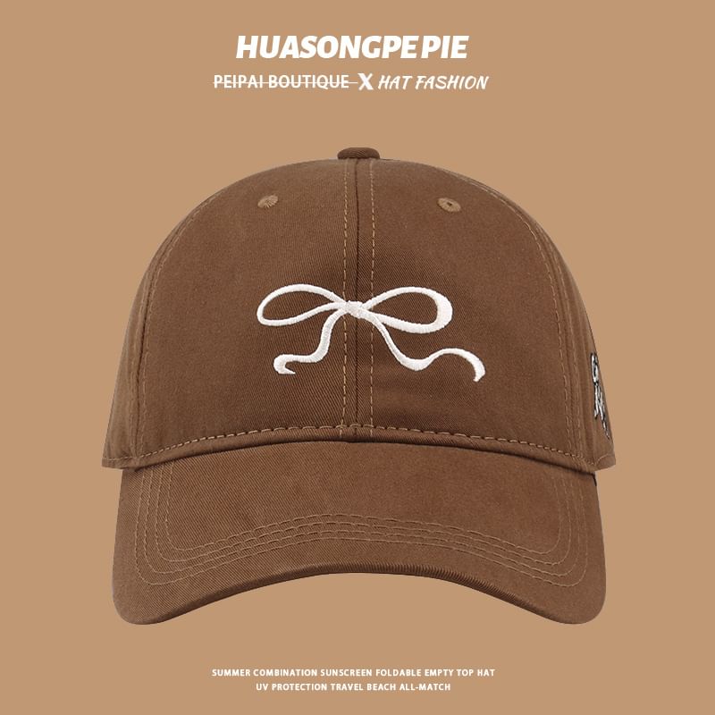 Embroidered Baseball Cap Bow