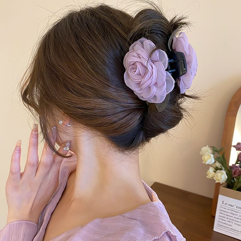 Mesh Floral Claw Hair