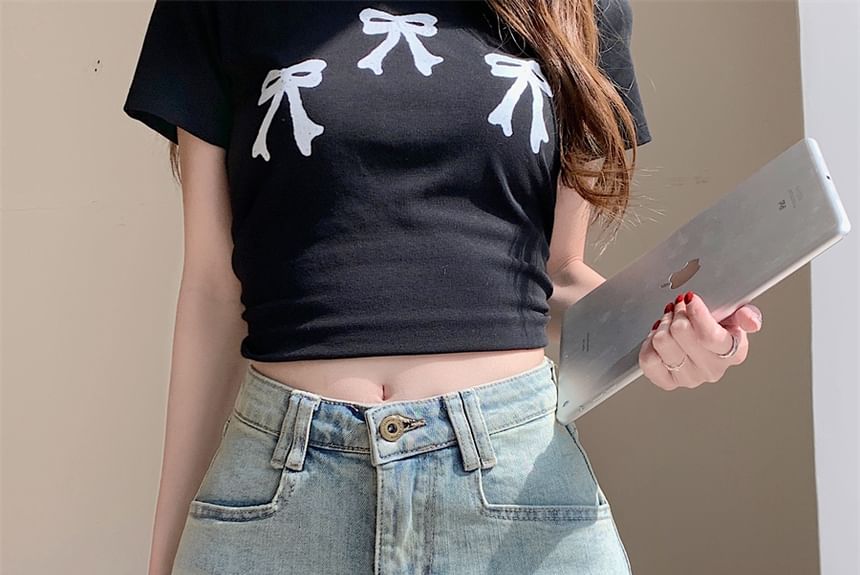[M] Mid Rise Washed Denim Hot Pants