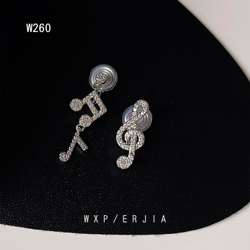 Cuff Music Earring Rhinestone