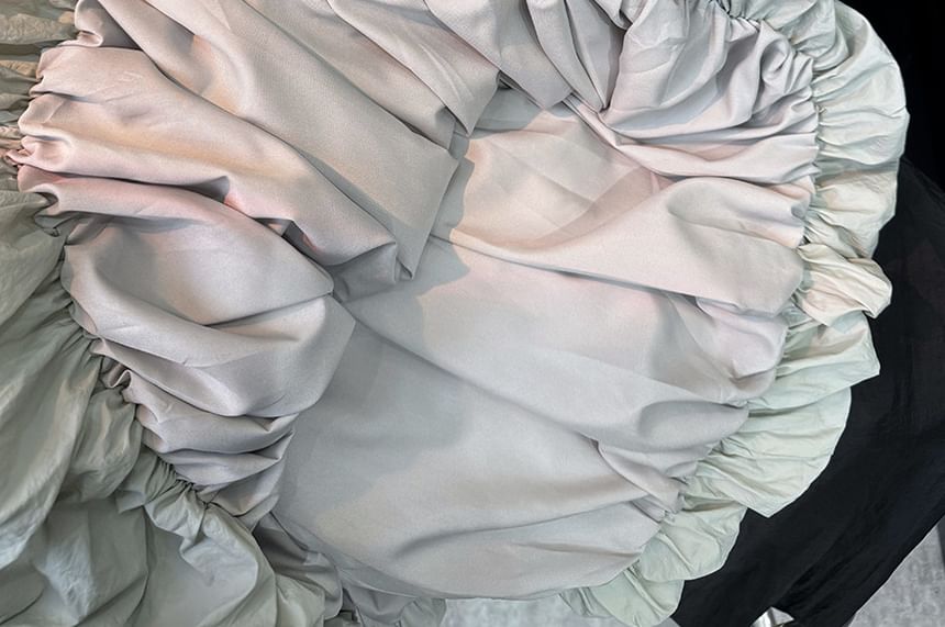 A-Line Plain Midi High Skirt Waist