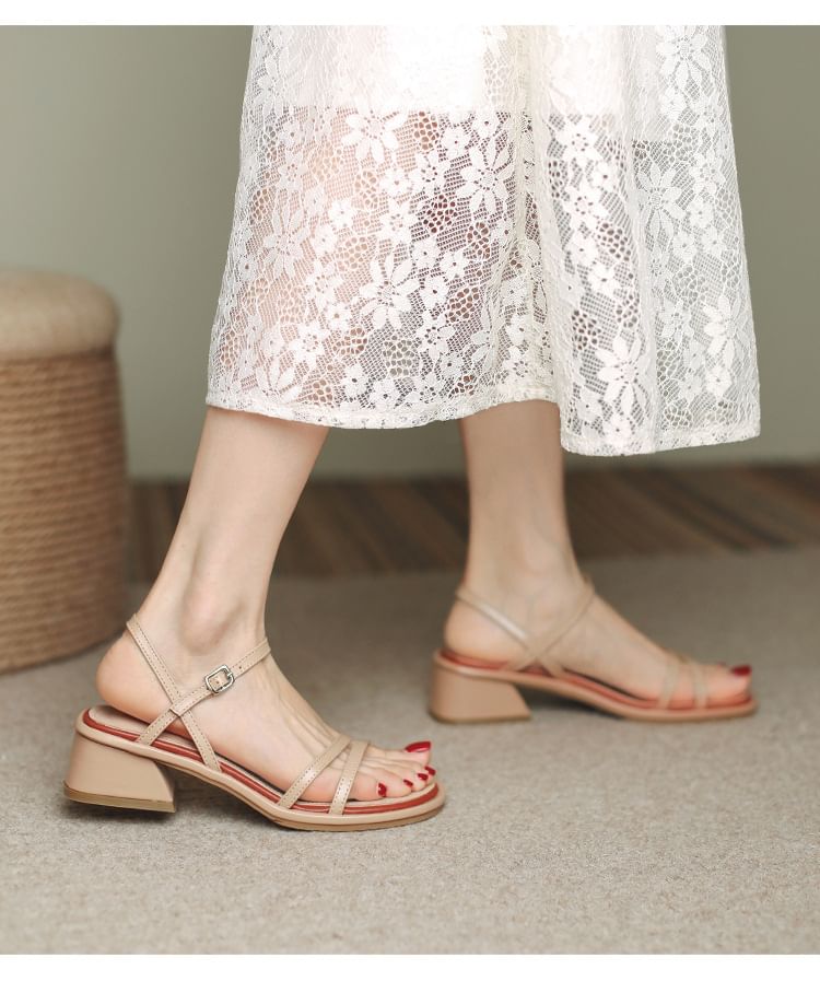 Heel Strappy Sandals Block