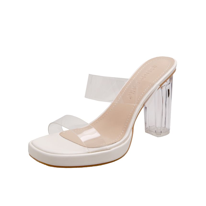 Platform Chunky Heel Slide Sandals