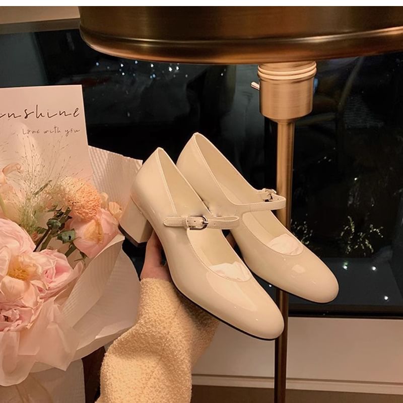 Jane Chunky Mary Heel Pumps