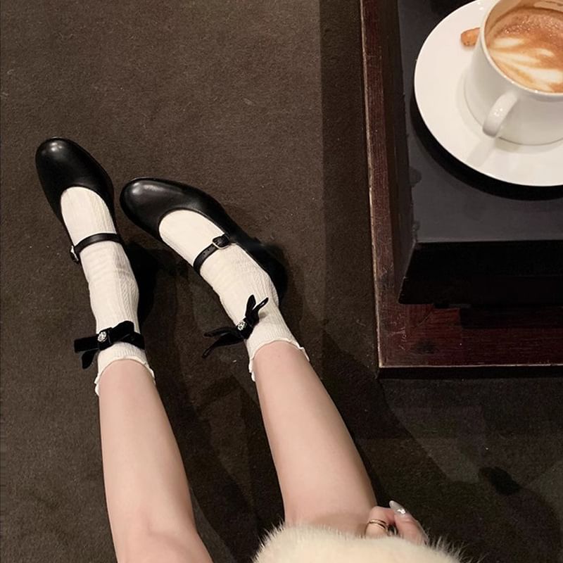 Jane Chunky Mary Heel Pumps