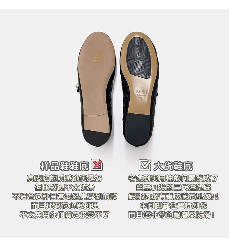 Quilted Mary Jane Flats