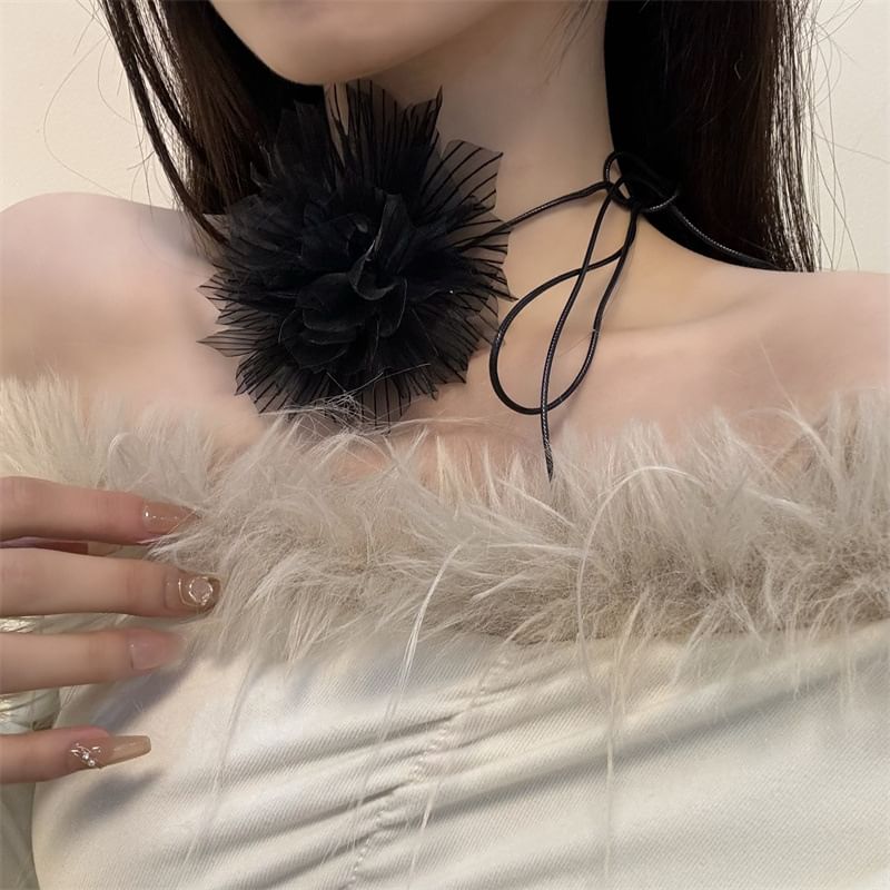 Fabric Floral String Choker