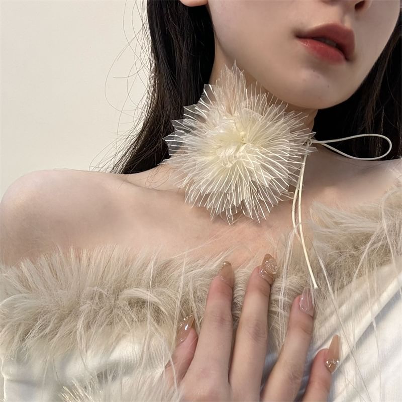 Fabric Floral String Choker