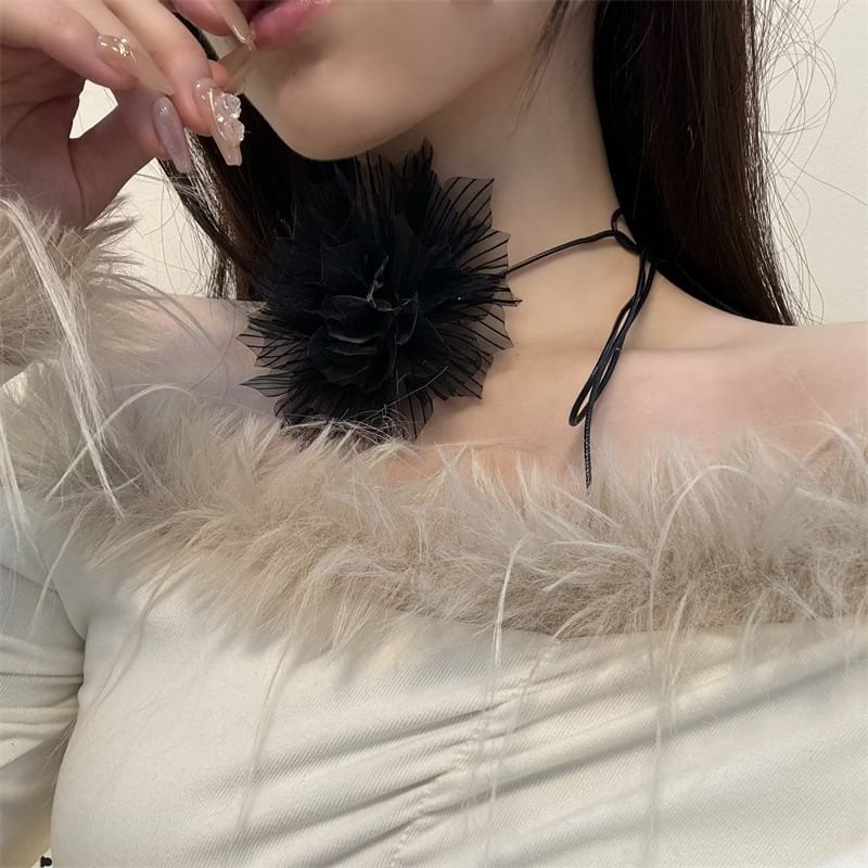 Fabric Floral String Choker