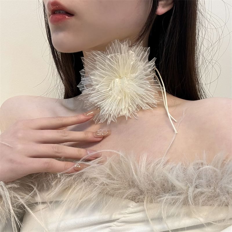 Fabric Floral String Choker