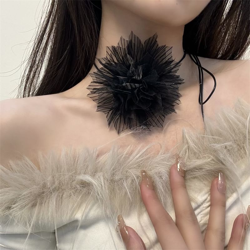 Fabric Floral String Choker
