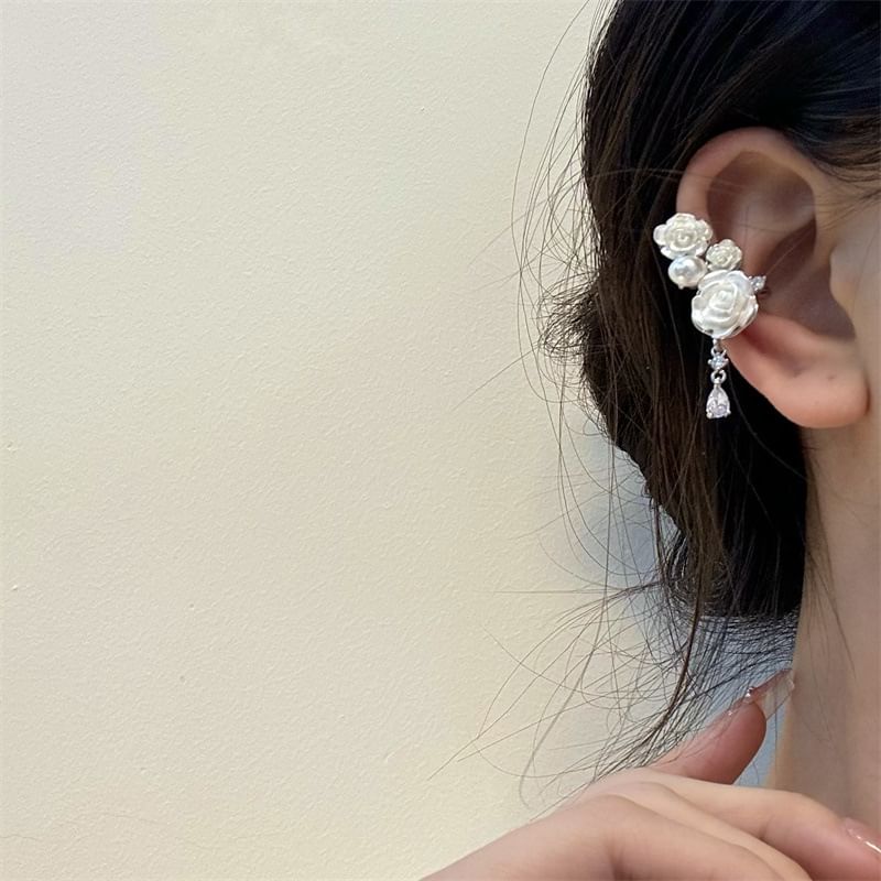 Pearl Faux Cuff Floral Alloy Ear