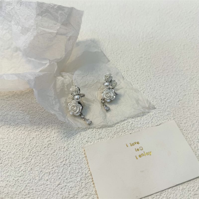 Pearl Faux Cuff Floral Alloy Ear
