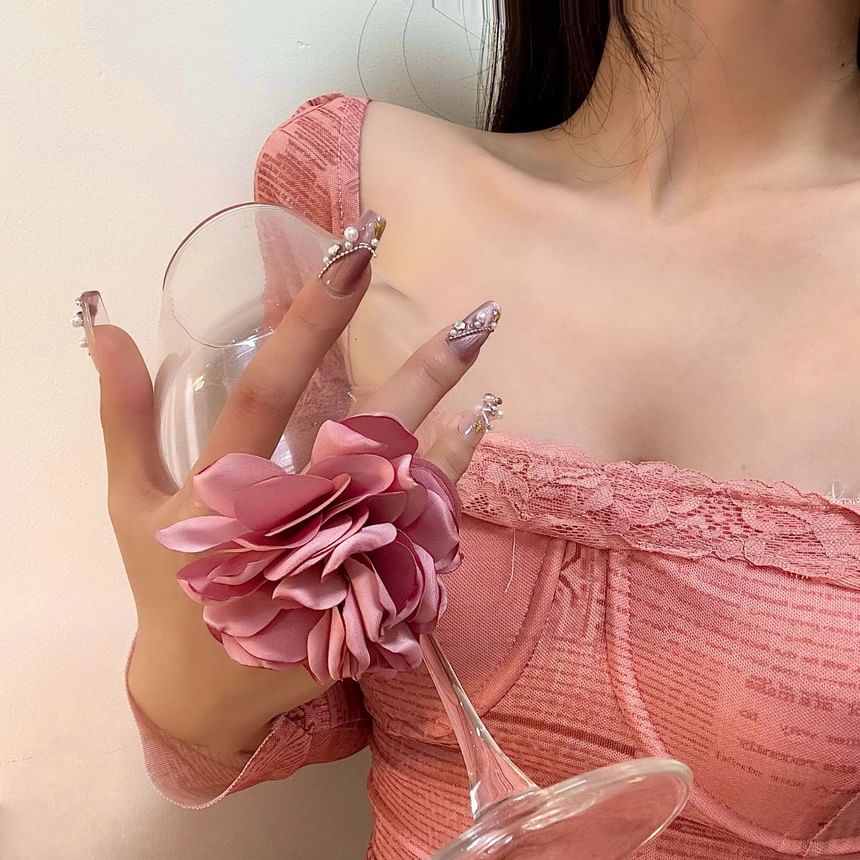 Fabric Ring Floral Open