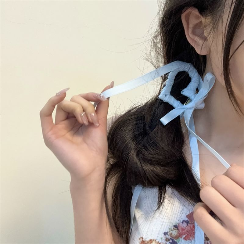 Hair Ribbon Heart Clamp