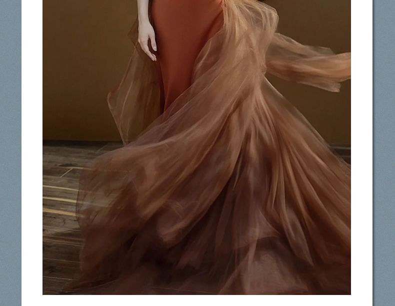 Strapless Plain Bow Back Trained Mermaid Evening Gown