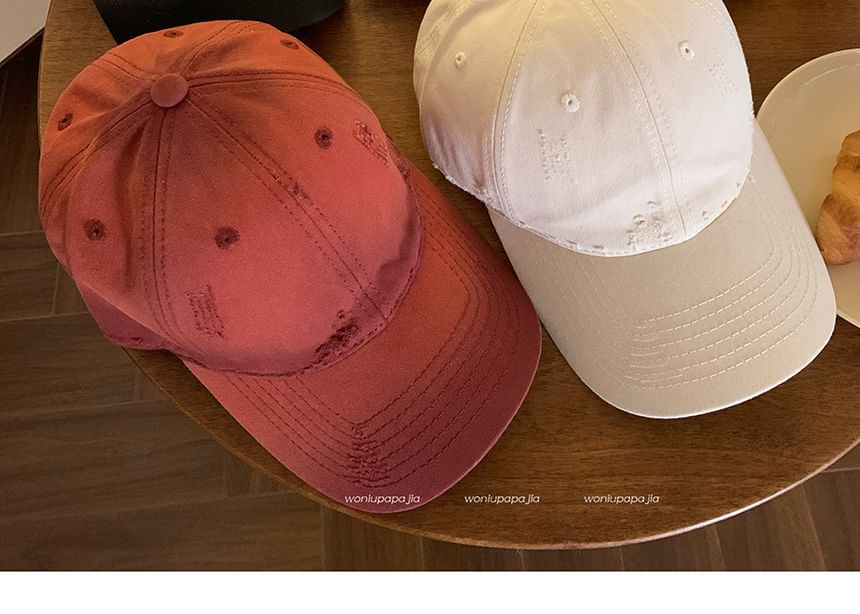 Baseball Distressed Plain Cap