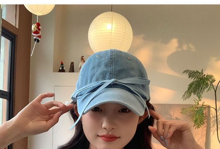 Denim Baseball Cap Bow