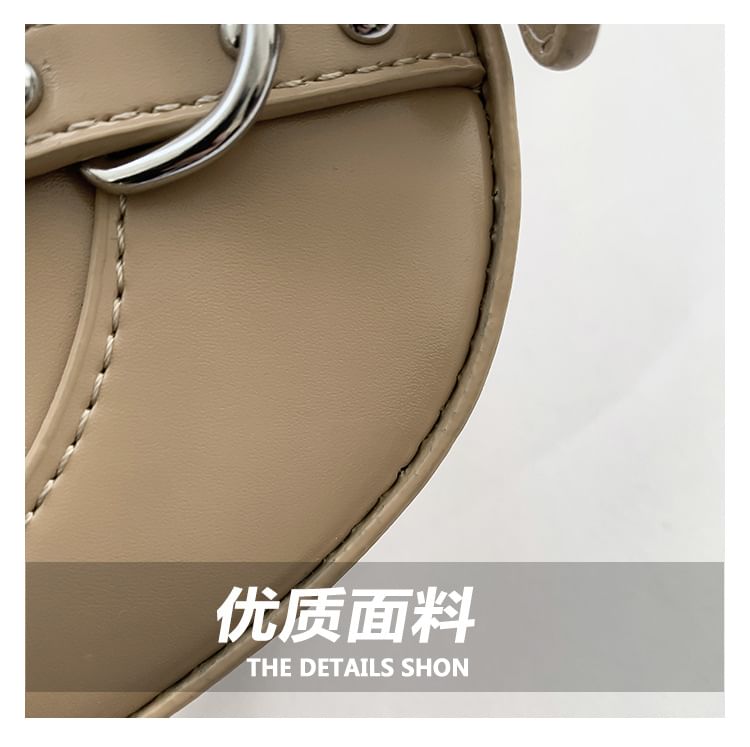 Buckled Crossbody Leather Faux Bag