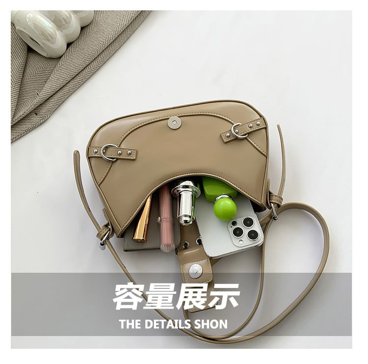 Buckled Crossbody Leather Faux Bag