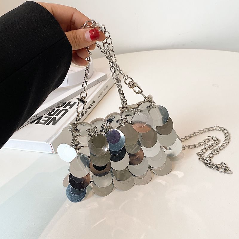 Chain Crossbody Bag Sequin Strap