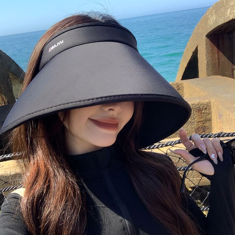 Lettering Sun Brim Wide Hat