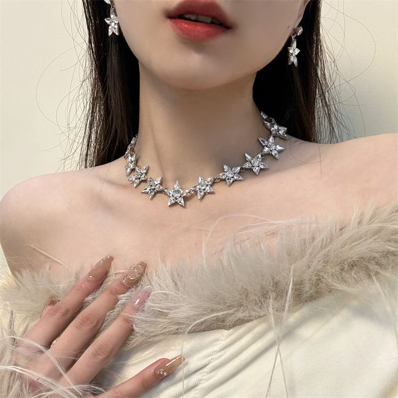 / Drop Necklace Star Earring