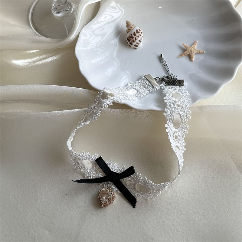 Lace Choker Rhinestone