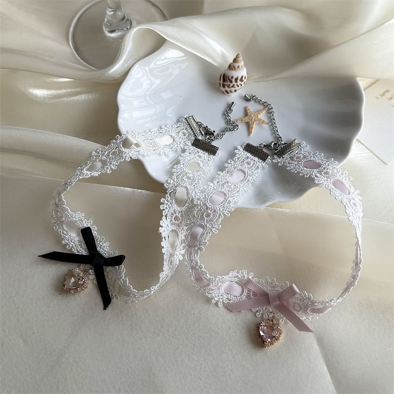 Lace Choker Rhinestone