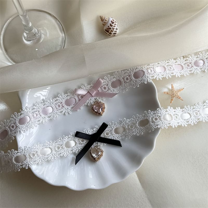Lace Choker Rhinestone
