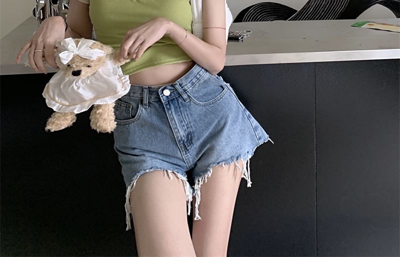 T-Shirt Crew Letter Short-Sleeve Neck Cropped Embroidered