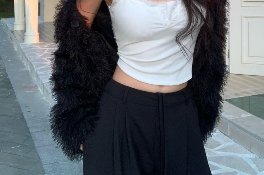 Lace-Trim Bralette Top