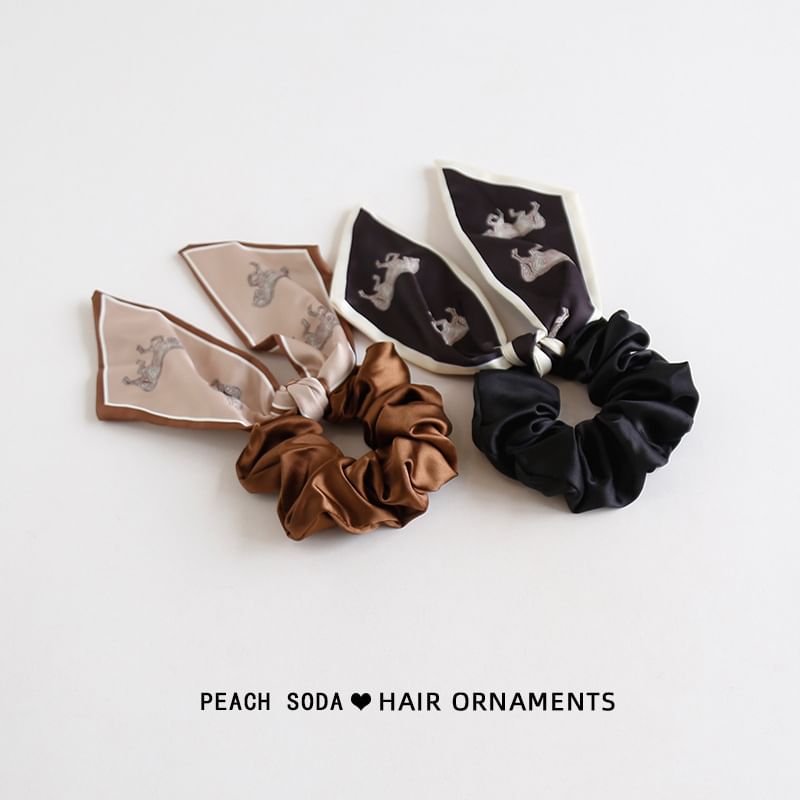 Horse Print Bow Scrunchie