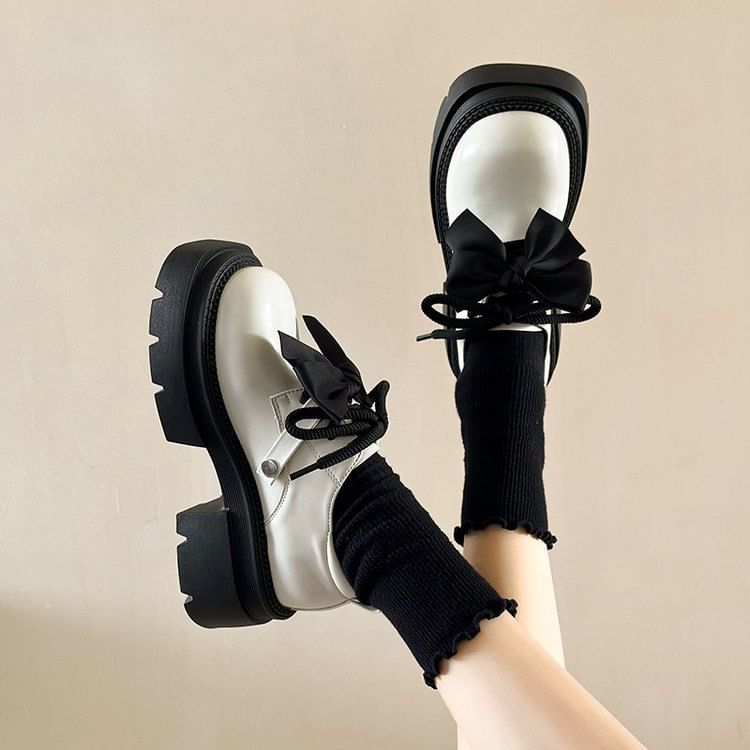 Derby Platform Shoes Lace-Up