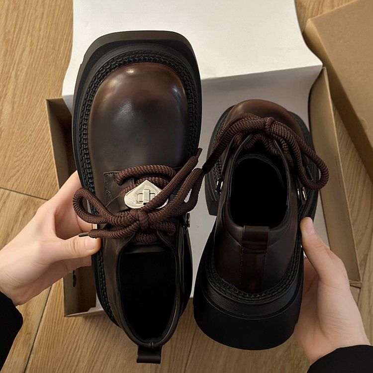 Derby Platform Shoes Lace-Up