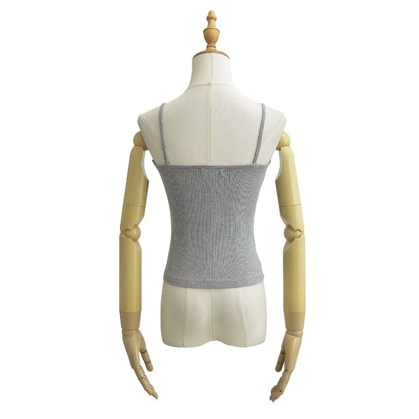 Bow Lace-Trim Cami Top
