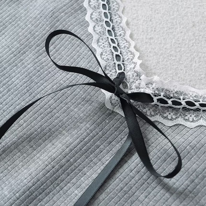 Bow Lace-Trim Cami Top